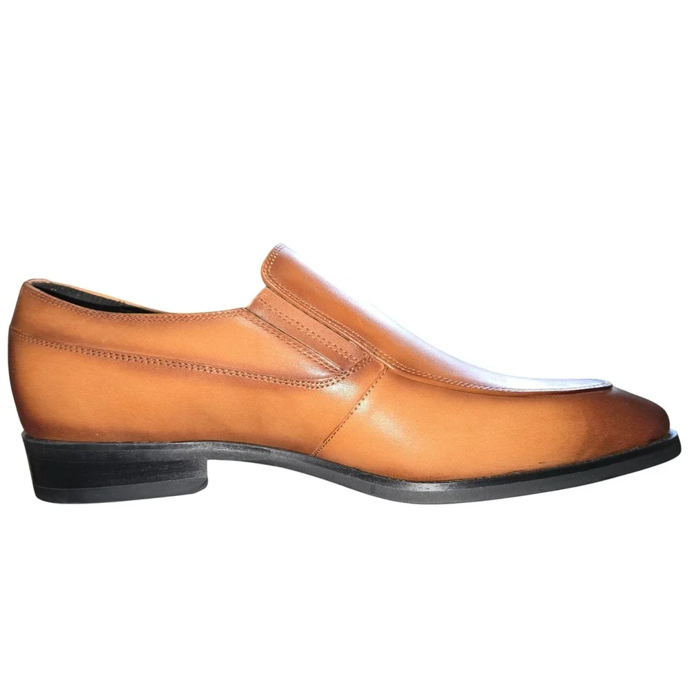 Frasoicus Mens Tan Brown Slip On Dress Shoes Loafers F21-312A Size 8/40